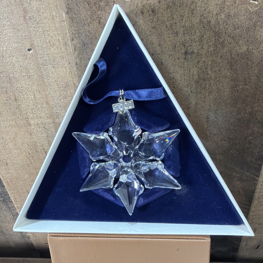 Swarovski 2000 Annual Edition Christmas Ornament Snowflake Crystal Star Box Vtg